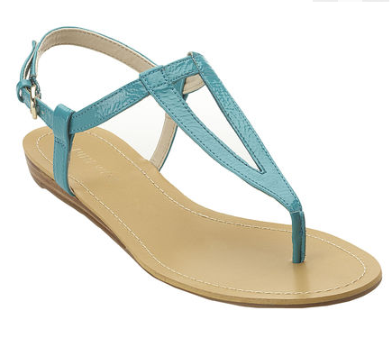 Love this Aqua Blue flat sandal from Nine West , it has a slightly ...