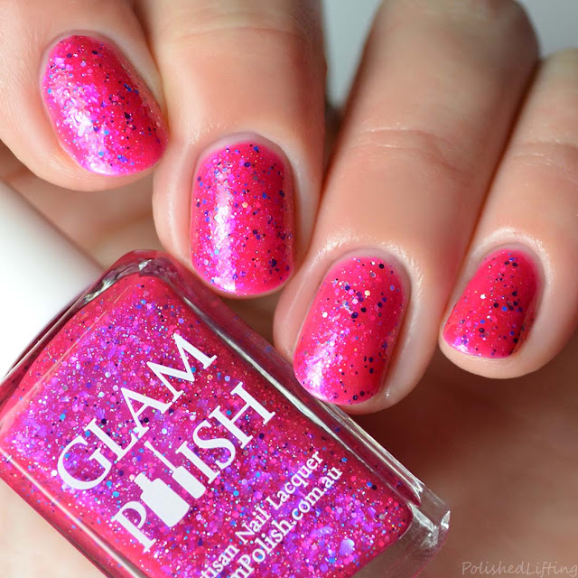 Dark pink jelly nail polish