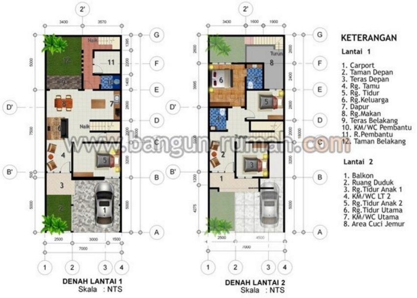 13+ Baru Denah Rumah Sederhana Lebar 6 Meter