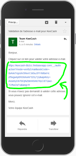 Cliquez sur le lien pour confirmer votre email