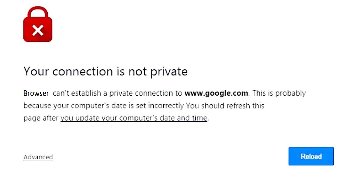 Your connection not private