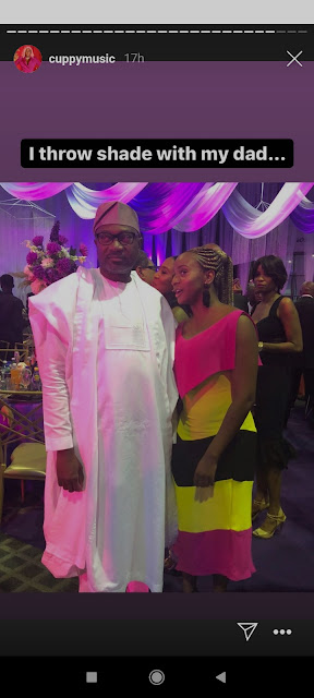 “I beg for money from my dad” – DJ Cuppy list things she does with her Father (Photo)