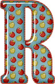Abecedario con Manzanas Rojas y Verdes. Alphabet with Red and Green Apples.