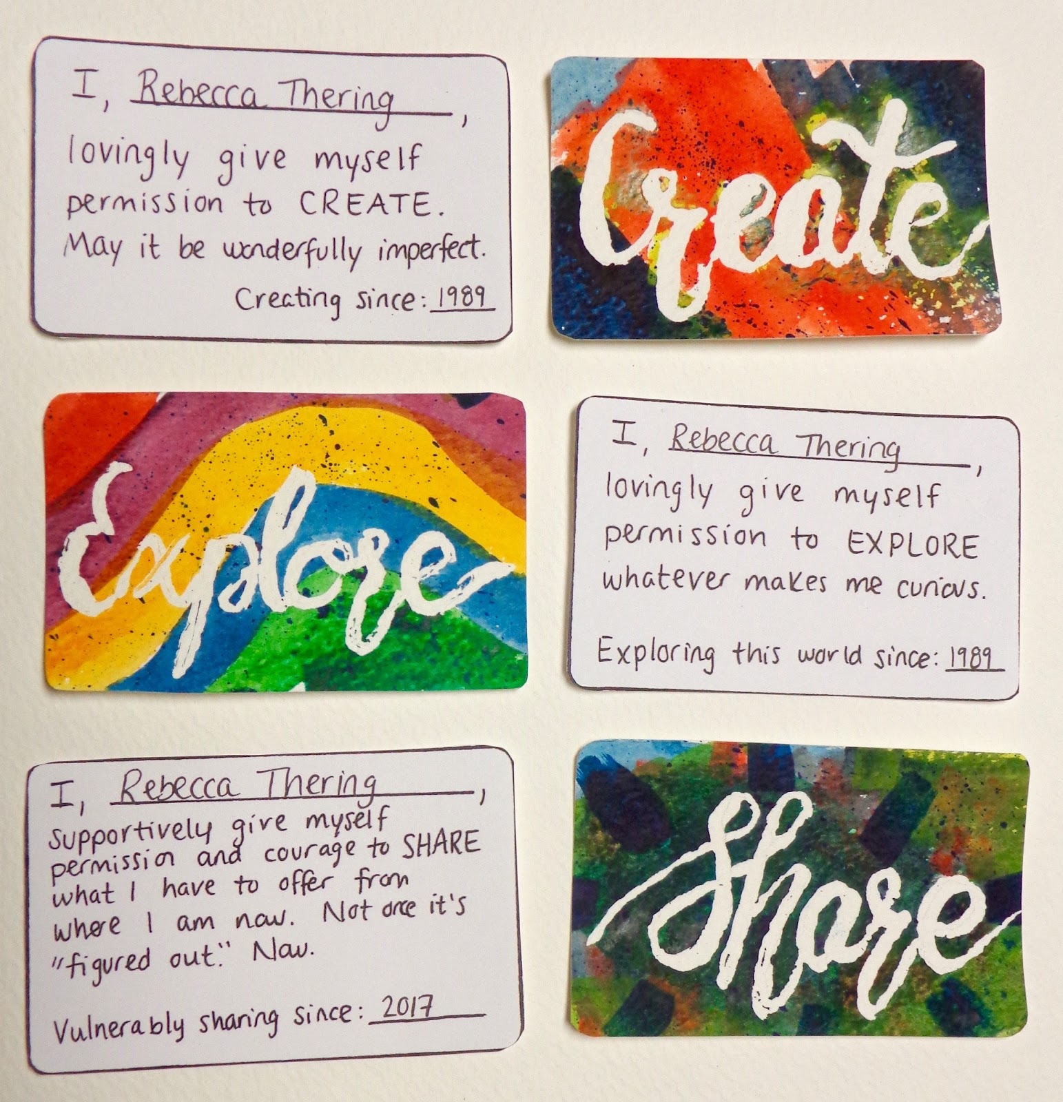 Self-permission cards - to create, explore, and share