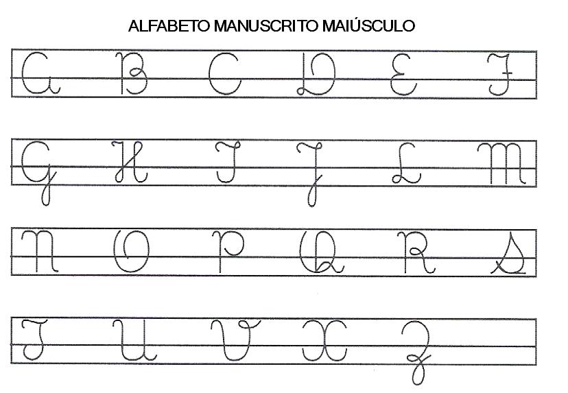 Pedagoga Rosinha Fontinele ALFABETO MANUSCRITO MAIUSCULO E MINUSCULO