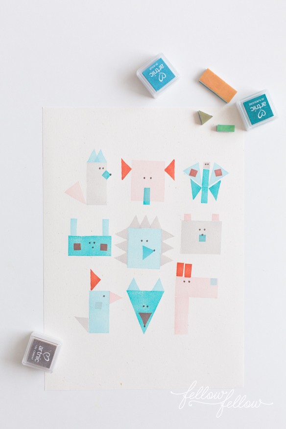 DIY geometric art with simple stamps How About Orange