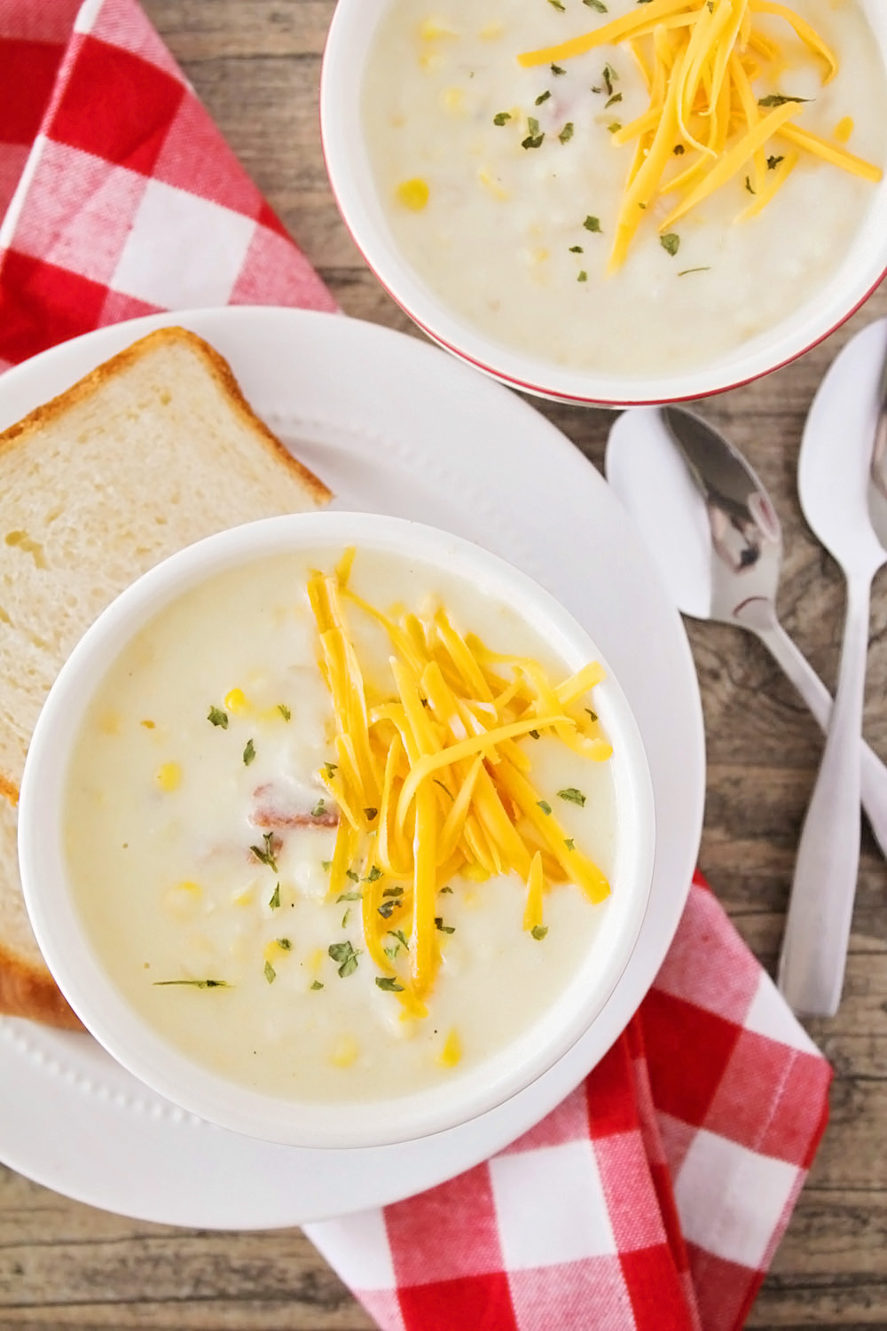 This savory and hearty corn chowder is so delicious and perfect for a chilly evening!