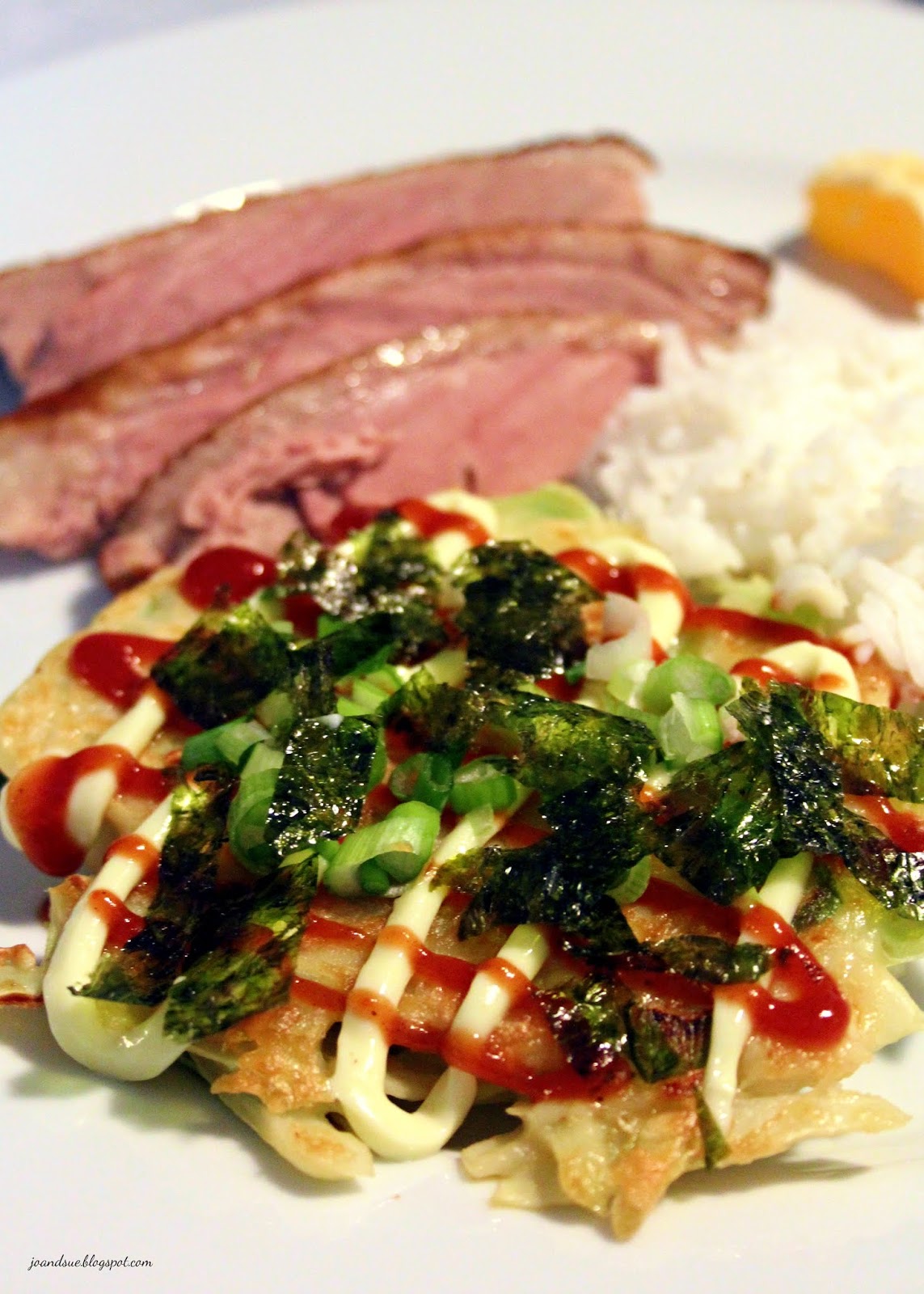 Jo and Sue: Okonomiyaki (Japanese Savory Cabbage Pancake)