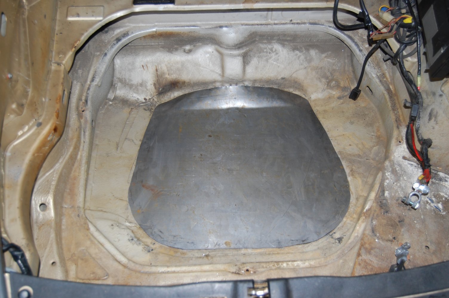 Electric Porsche Patching the Gas Tank Opening