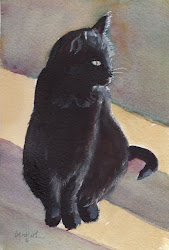 cat sun watercolor painting bunny artwork arches pound paper