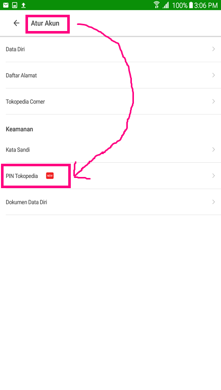 Pengaturan PIN Tokopedia Pada Pengaturan Akun Aplikasi Tokopedia. Pengaturan PIN Tokopedia Pada Pengaturan Akun Aplikasi Tokopedia.