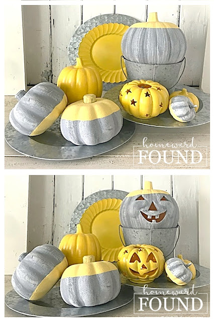 faux finish,farmhouse style,home decor,thrifted,colorful home,diy decorating,Thanksgiving,,fall,DIY,painting,boho style,Halloween,fall home decor,decorating with pumpkins,pumpkin decorating,painted pumpkins,faux concrete painting tutorial