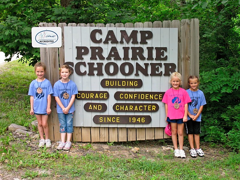 Girl Scout Troop 8059 Girl Scouts Camp at Camp Prarie Schooner