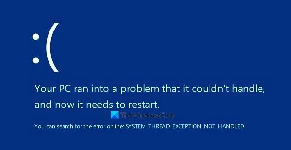 SYSTEM_THREAD_EXCEPTION_NOT_HANDLED（ldiagio.sys）