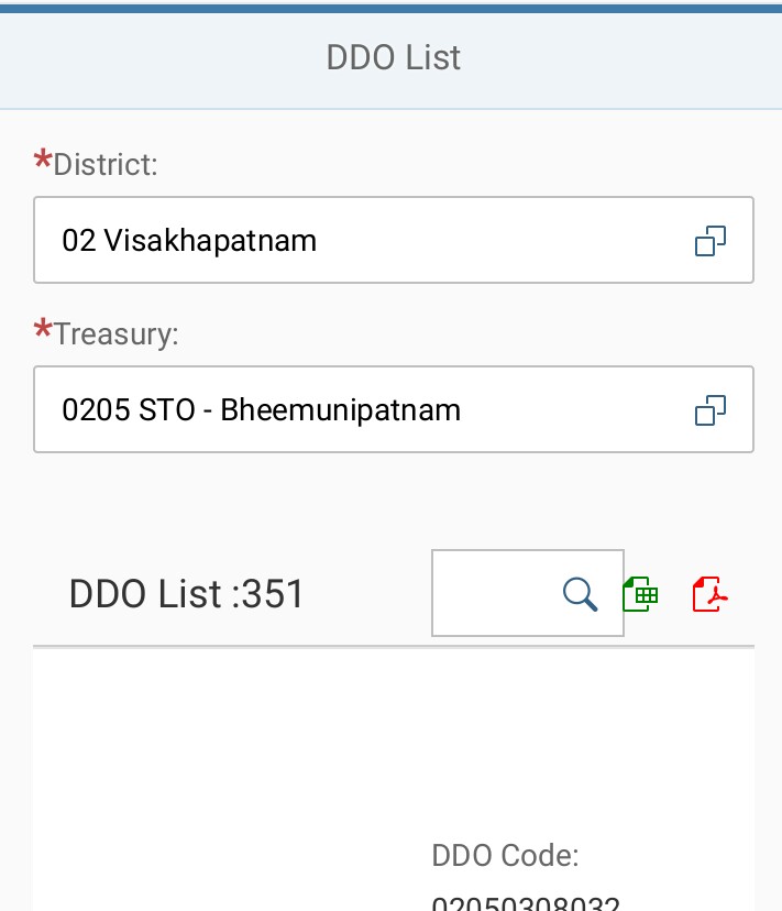 APTF VIZAG DDO CODES FOR ESR PURPOSE