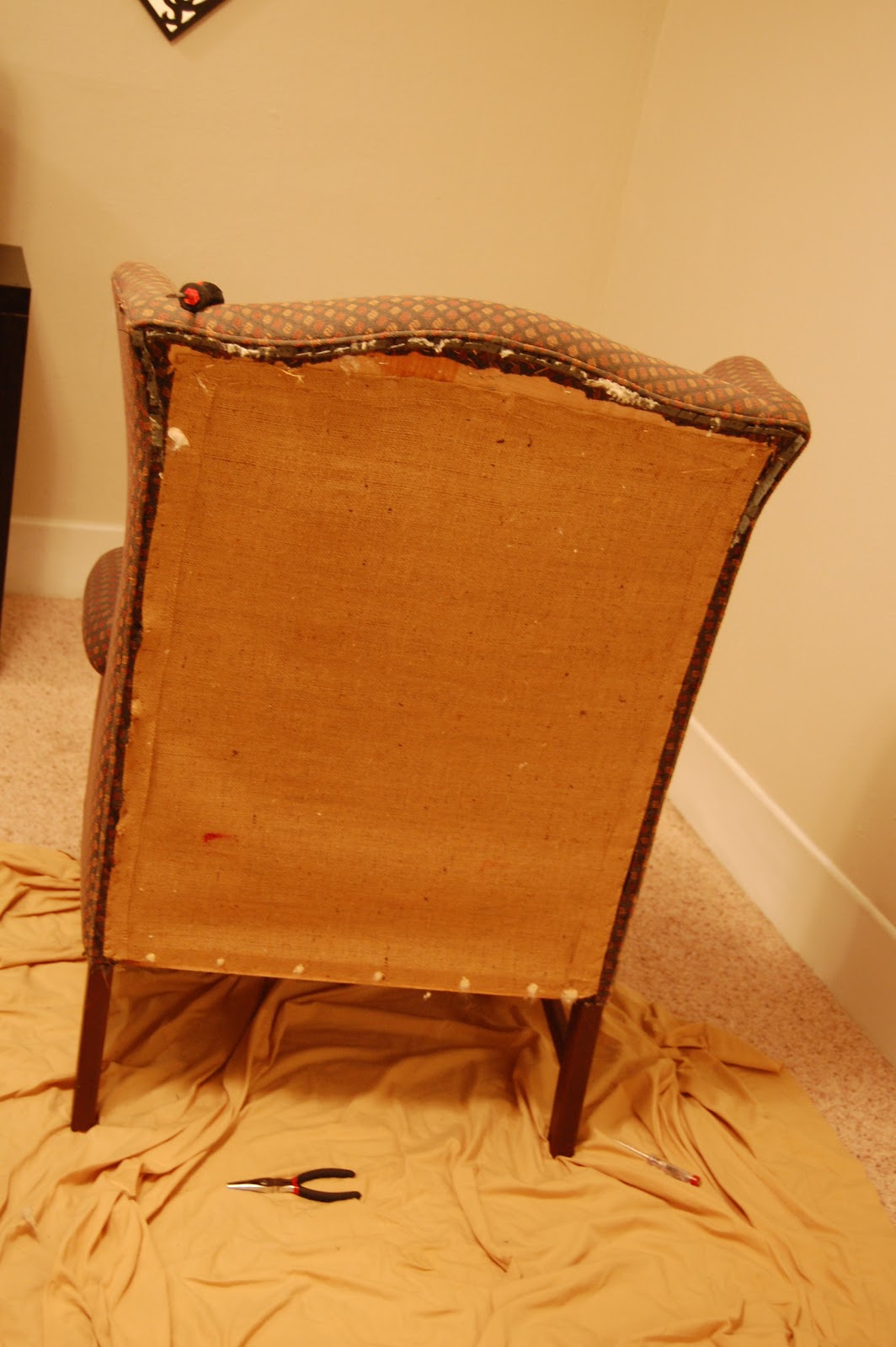 praying for sunshine How to reupholster a wingback chair