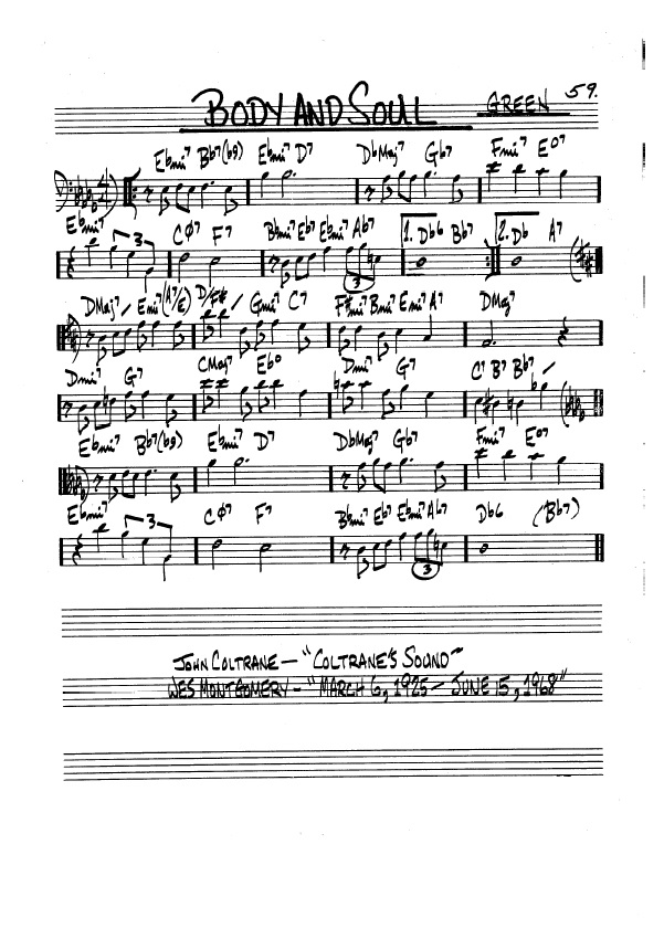 Johnny Green Body and Soul Partituras para Violonchelo