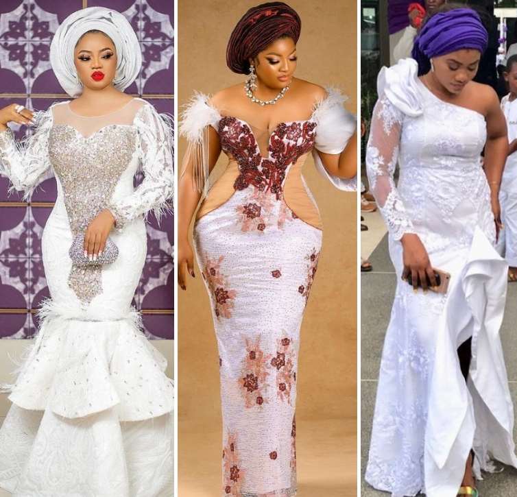 30 Latest White Lace Styles For Aso Ebi And Owambe 2021