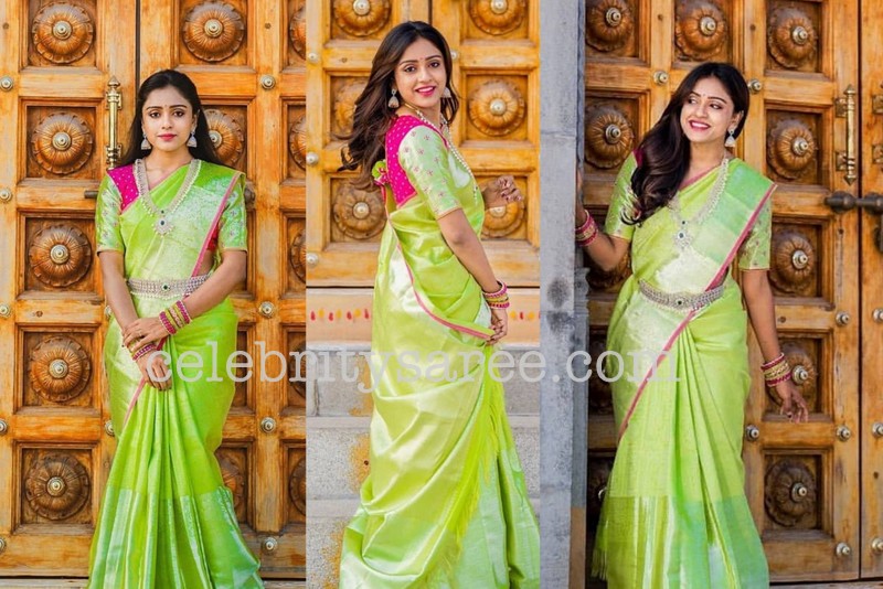 Buy Silver Sarees for Women by Limdo Online | Ajio.com