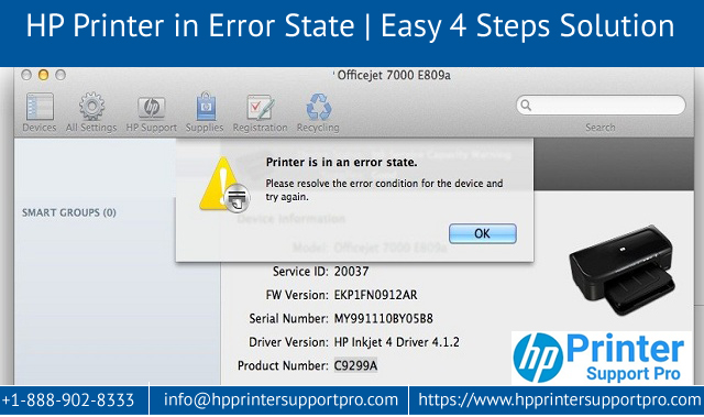 HP Printer in Error State | Easy 4 Steps Solution