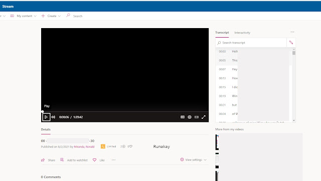 See video in Microsoft Stream