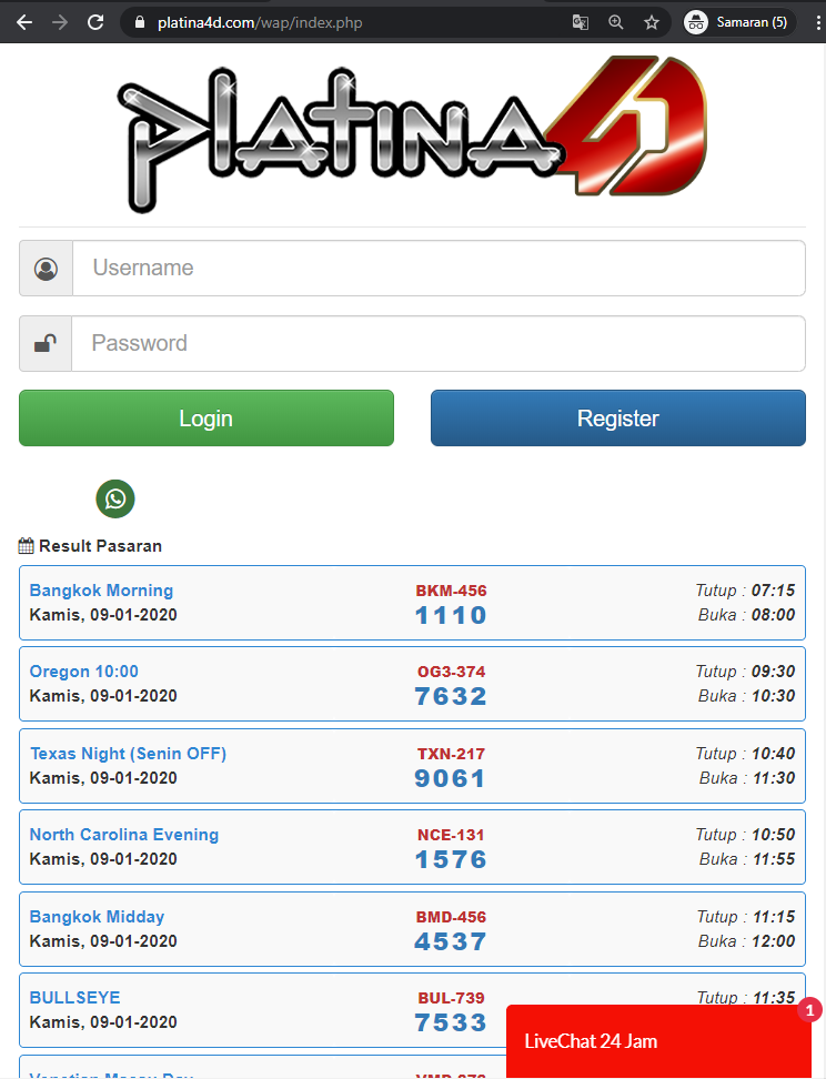 Platina4D Bandar Togel Hadiah Besar Terpercaya di