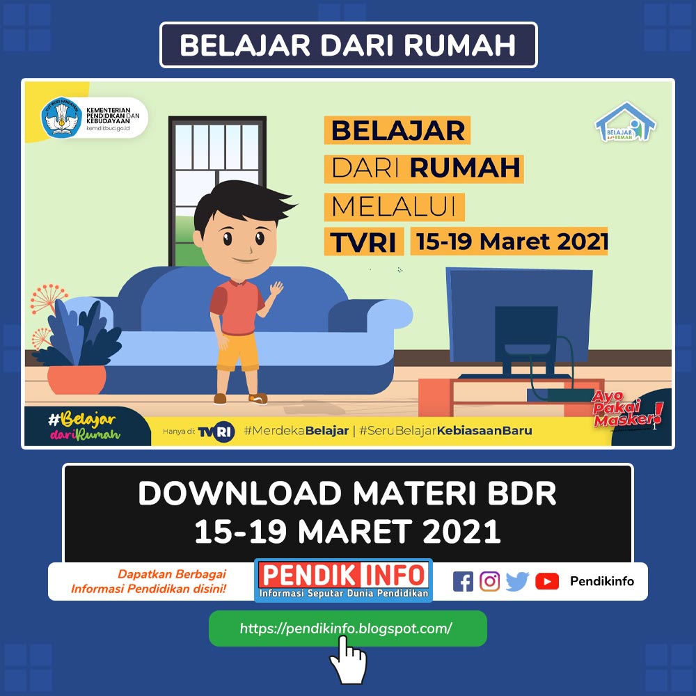 Download Materi Belajar Dari Rumah (BDR) 15-19 Maret 2021