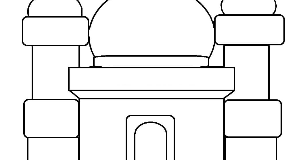 mewarnai gambar masjid anak paud