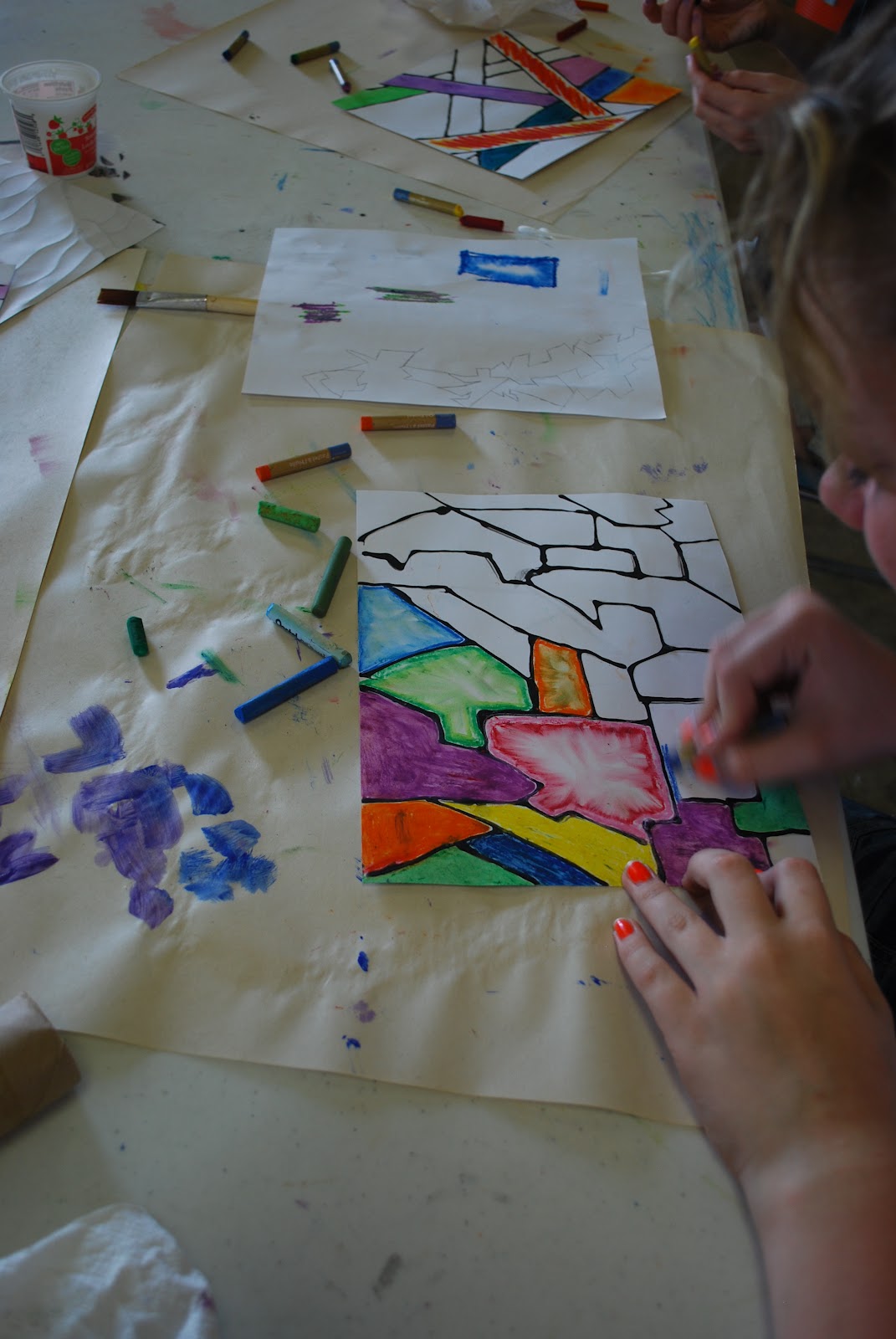 Art With Aubrey Black Glue and Oil Pastels