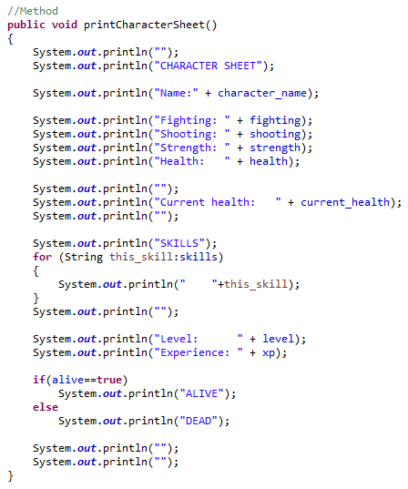 TestSheepNZ: JAVA 19 - RPG Character Class