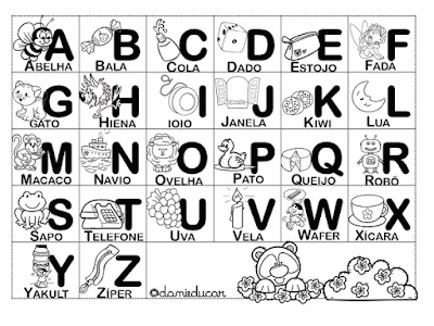 Tabela com alfabeto ilustrado imprimir