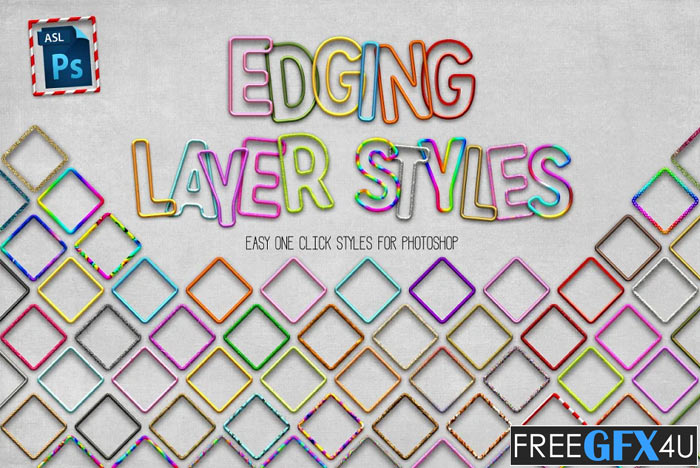 CreativeMarket - 70 Photoshop Edging Styles 70 Photoshop Edging Styles
