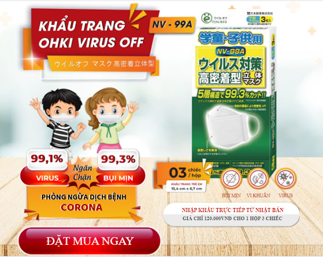 1. Khẩu Trang OHKI KHÁNG VIRUS: