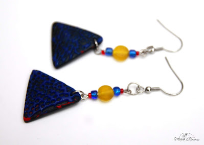 Boucles d'oreilles en pâte polymère Van Gogh Sutton Slice Stenna Création