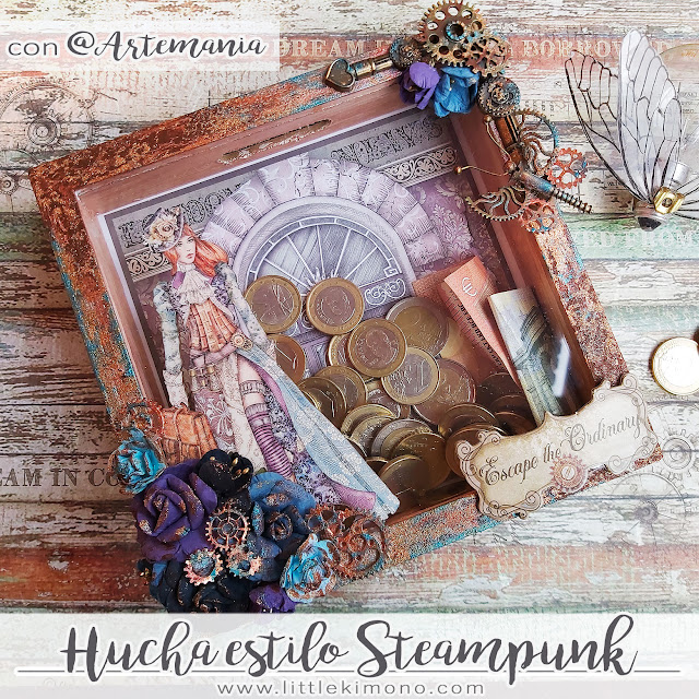 Hucha Steampunk con Little Birdie y Stamperia