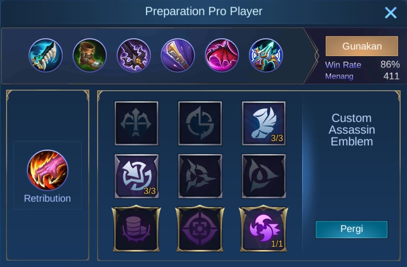 build item claude mobile legends (ML)