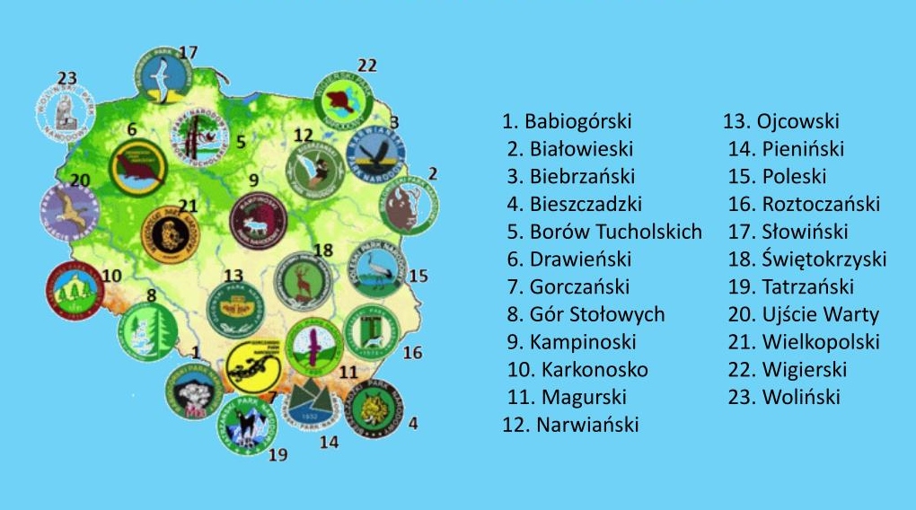 Na Mapie Polski Zaznaczono Wybrane Parki Narodowe Zapisz Ich Nazwy Wtorek, 19.05.2020r.