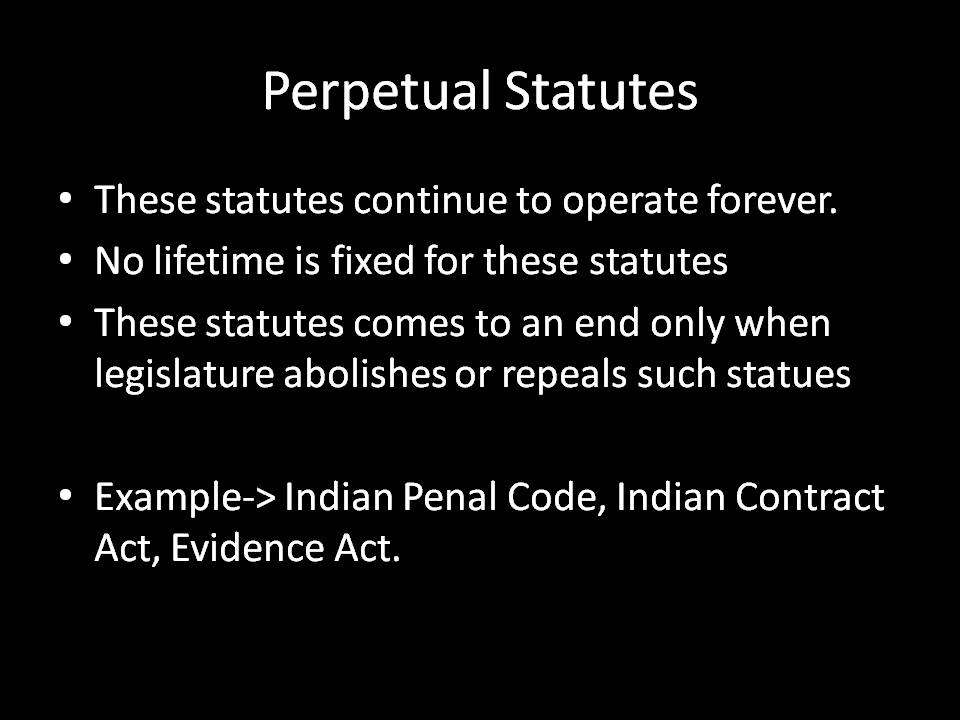 Interpretation of Statutes Types of statues