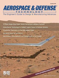 Aerospace & Defense Technology 2015-07 - December 2015 | TRUE PDF | Bimestrale | Professionisti | Progettazione | Aerei | Meccanica | Tecnologia
In 2014 Defense Tech Briefs and Aerospace Engineering came together to create Aerospace & Defense Technology, mailed as a polybagged supplement to NASA Tech Briefs. Engineers and marketers quickly embraced the new publication — making it #1!
Now we are taking the next giant leap as Aerospace & Defense Technology becomes a stand-alone magazine, targeted to over 70,000 decision-makers who design/develop products for aerospace and defense applications.
Our Product Offerings include:
- Seven stand-alone issues of Aerospace & Defense Technology including a special May issue dedicated to unmanned technology.
- An integrated tool box to reach the defense/commercial/military aerospace design engineer through print, digital, e-mail, Webinars and Tech Talks, and social media.
- A dedicated RF and microwave technology section in each issue, covering wireless, power, test, materials, and more.