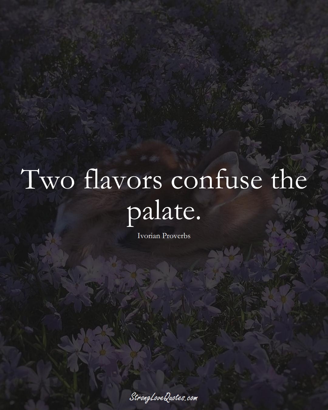 Two flavors confuse the palate. (Ivorian Sayings);  #AfricanSayings