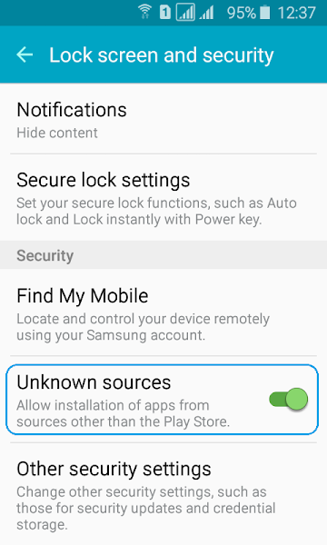 aplication unknow source android