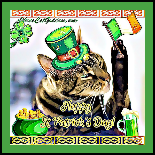 St Patrick's Day cat art