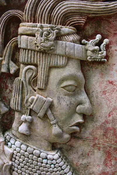 頭蓋変形が施されている顔の浮き彫り