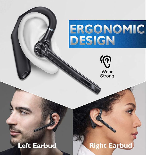 Bluetooth Headset, Eumspo V5.0 Wireless Headset 48Hrs