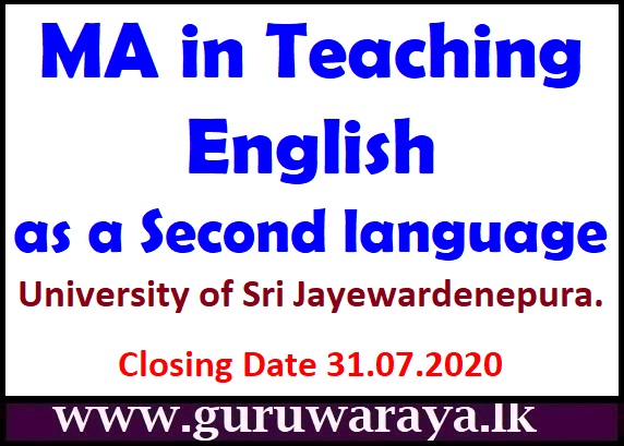MA in Teaching English as a Second language 