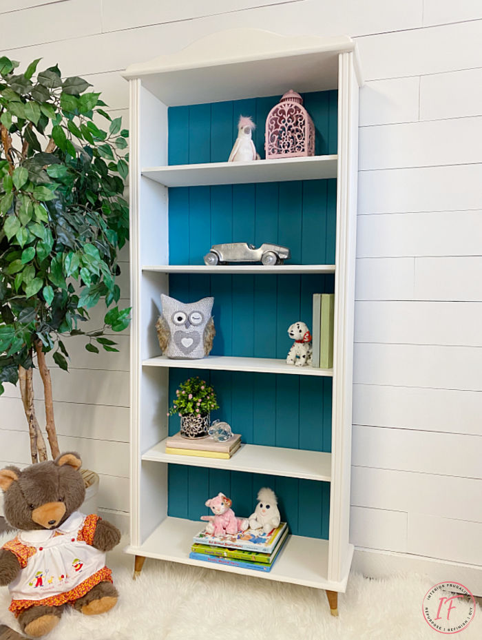 Small MidCentury Modern Nursery Bookcase Makeover Interior Frugalista