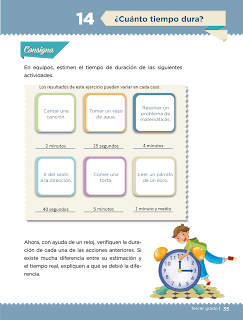 Respuestas Apoyo Primaria Desafíos matemáticos 3er grado Bloque 1 lección 14 ¿Cuánto tiempo dura?