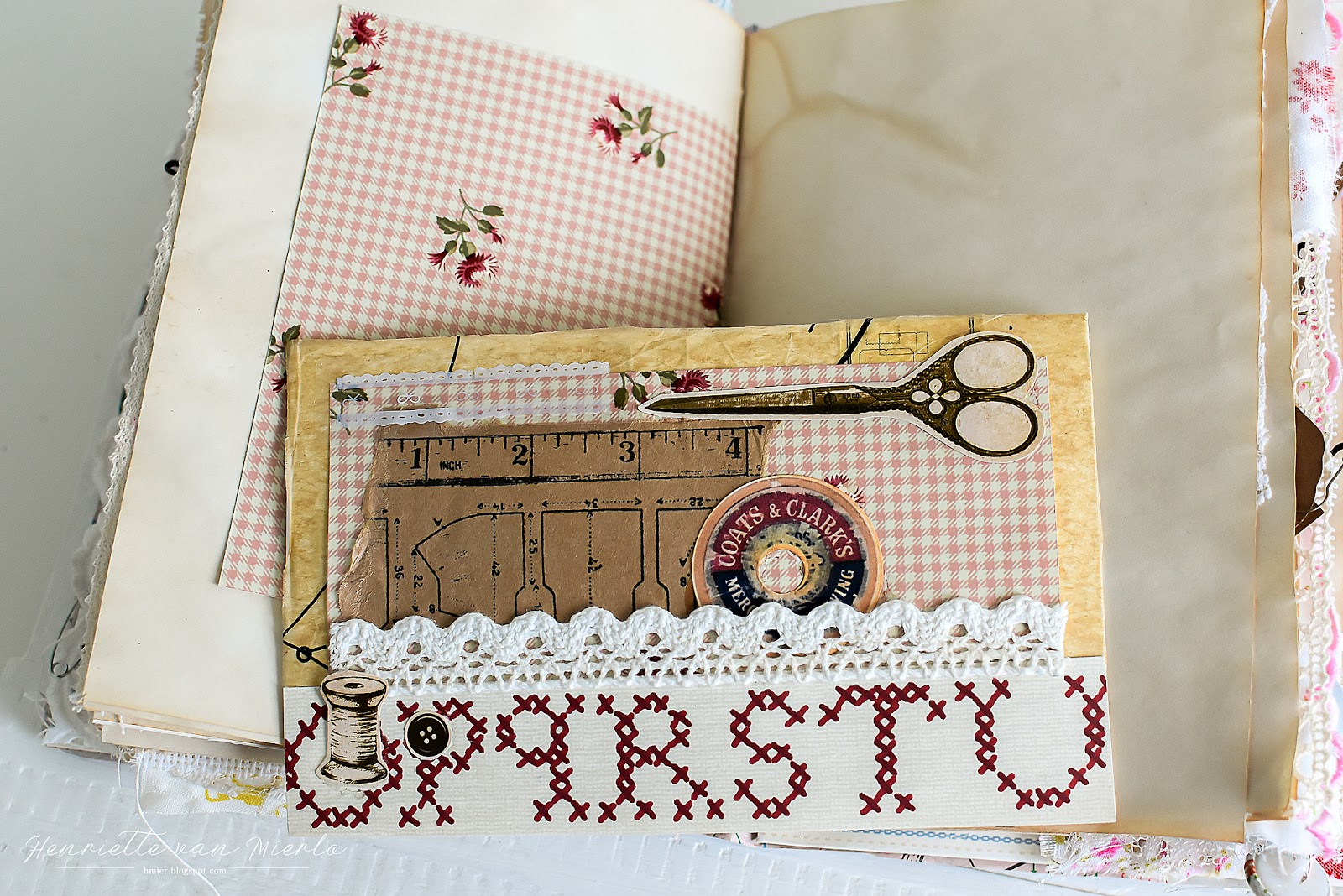 Sewing themed junk journal Henriëtte van Mierlo