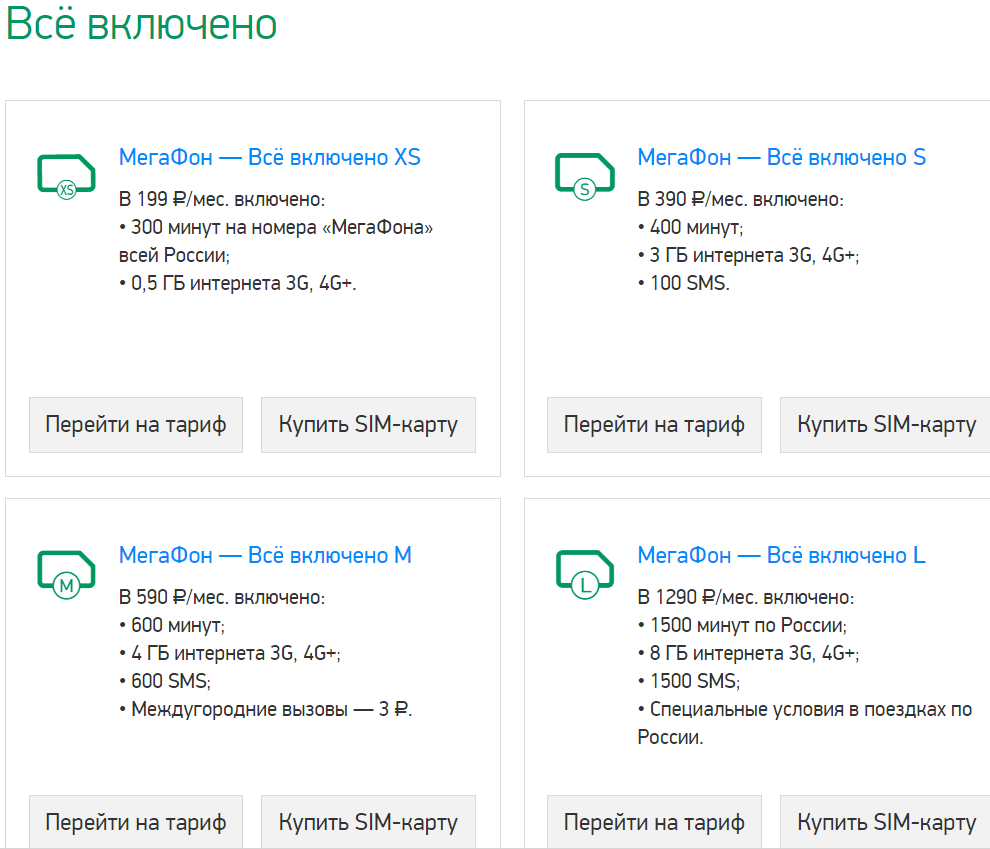 Как подключить тариф на телефон мегафон