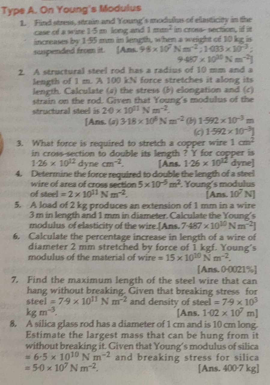 Question to practice young's modulus of elasticity Vivek Updates